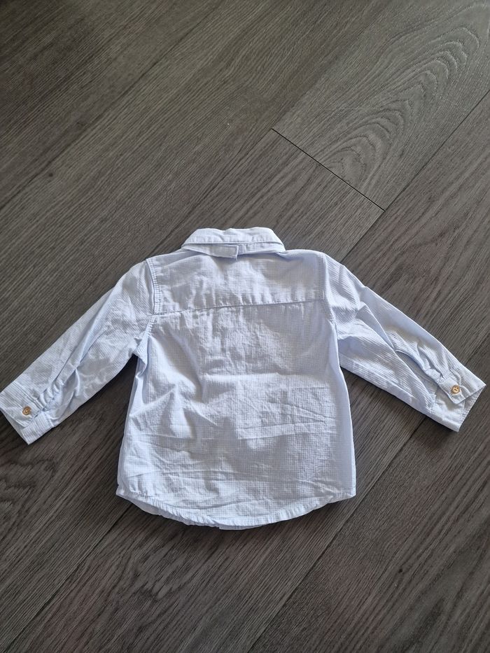 Chemise bleu-ciel avec un papillon garçon 9-12 mois - photo numéro 2