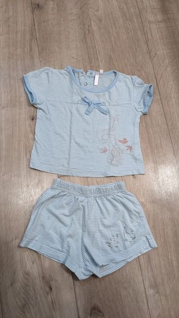 Pyjama d'été rayé bleu et blanc 18-24 mois - 86cm