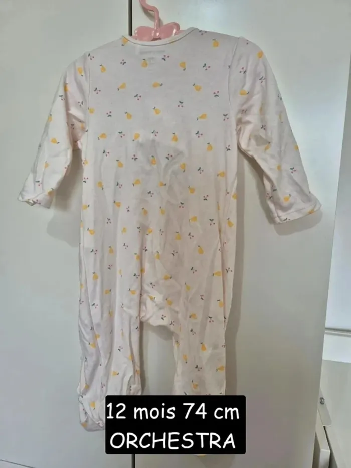 Orchestra Dors-bien en jersey print fruits pour bébé fille 12 mois 74 cm pyjama - photo numéro 6
