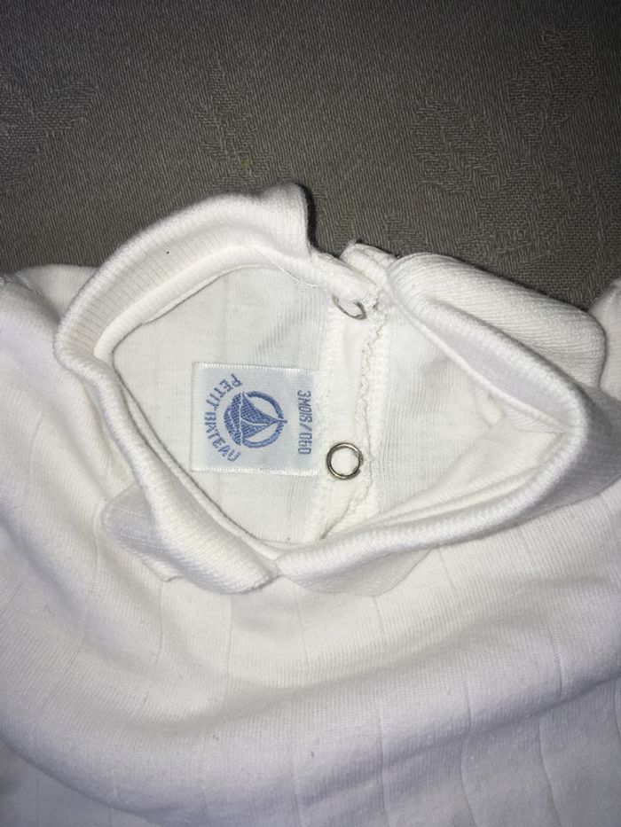 Body à col Petit Bateau, 3 mois, blanc. - photo numéro 2