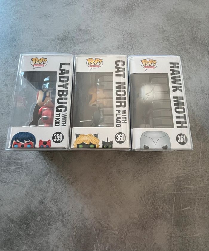 Pop lot de 3 Miraculous Ladybug Chat noir et Papillon - photo numéro 2