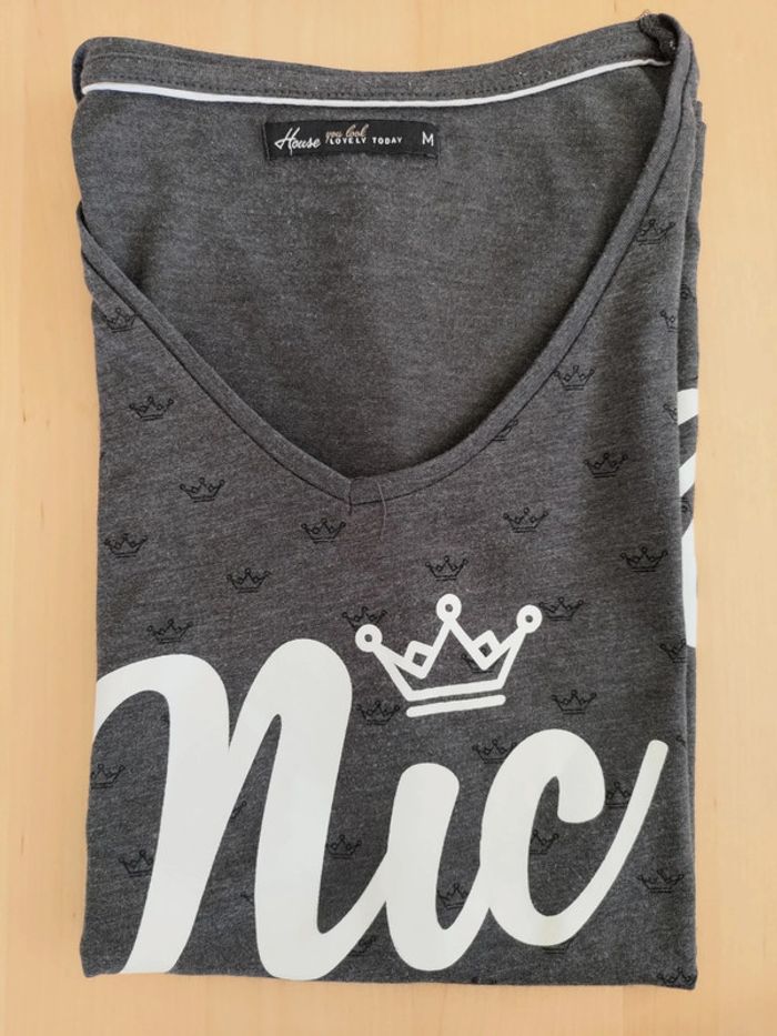 House t-shirt gris M - photo numéro 5