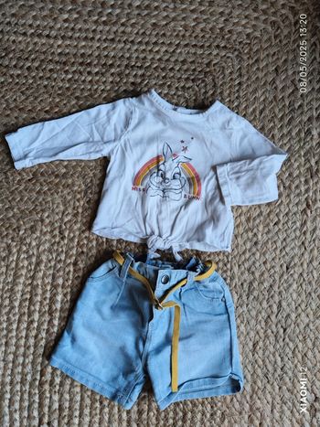 Ensemble short tee shirt ML 6 mois