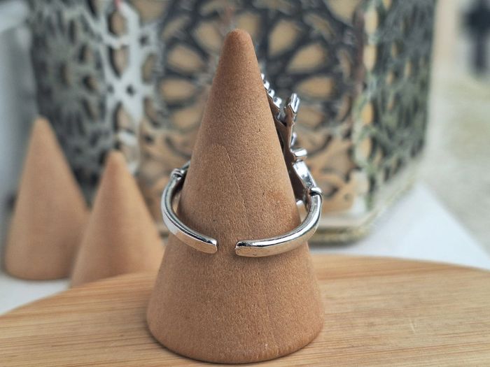 Bague Ouverte Argenté Ajustable Motif Porte Gothique - photo numéro 3