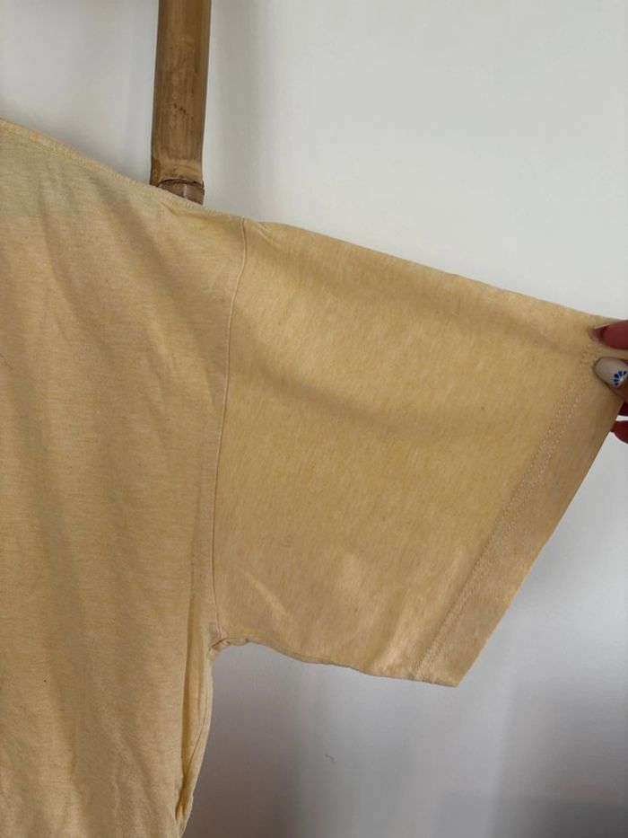 t-shirt uni jaune parle taille L oversize - photo numéro 5
