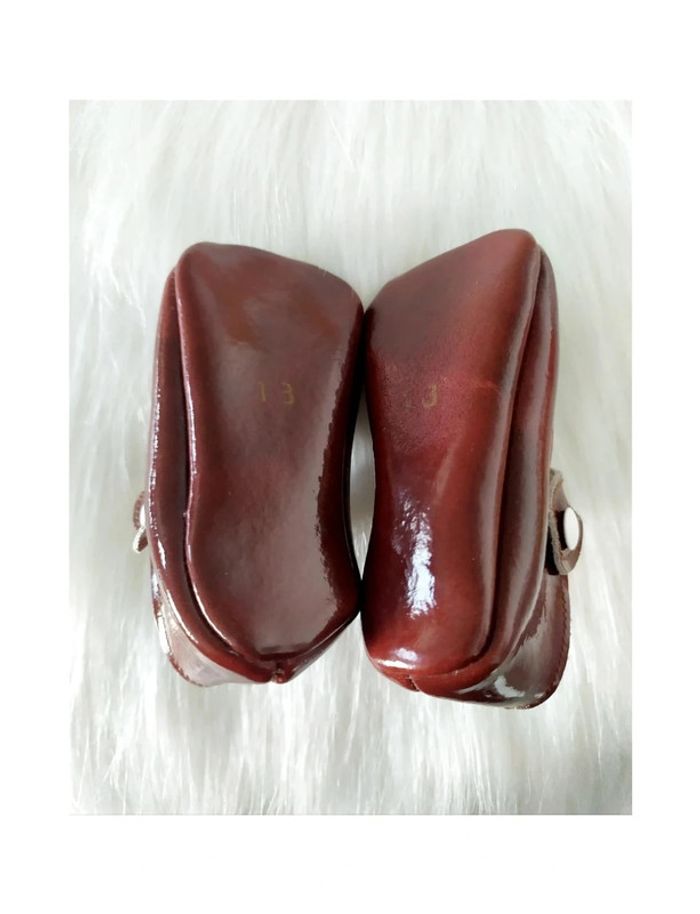 Chaussures ballerines en cuir verni authentique vintage années 80 pour nouveau-né - photo numéro 4
