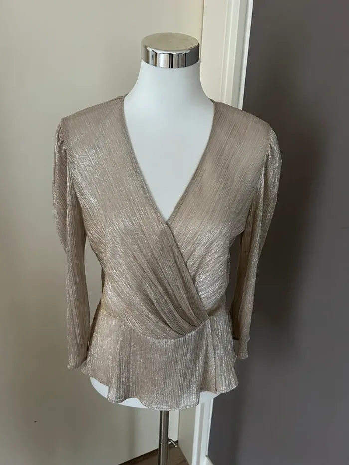 Pablo top haut blouse doré femme, taille 38