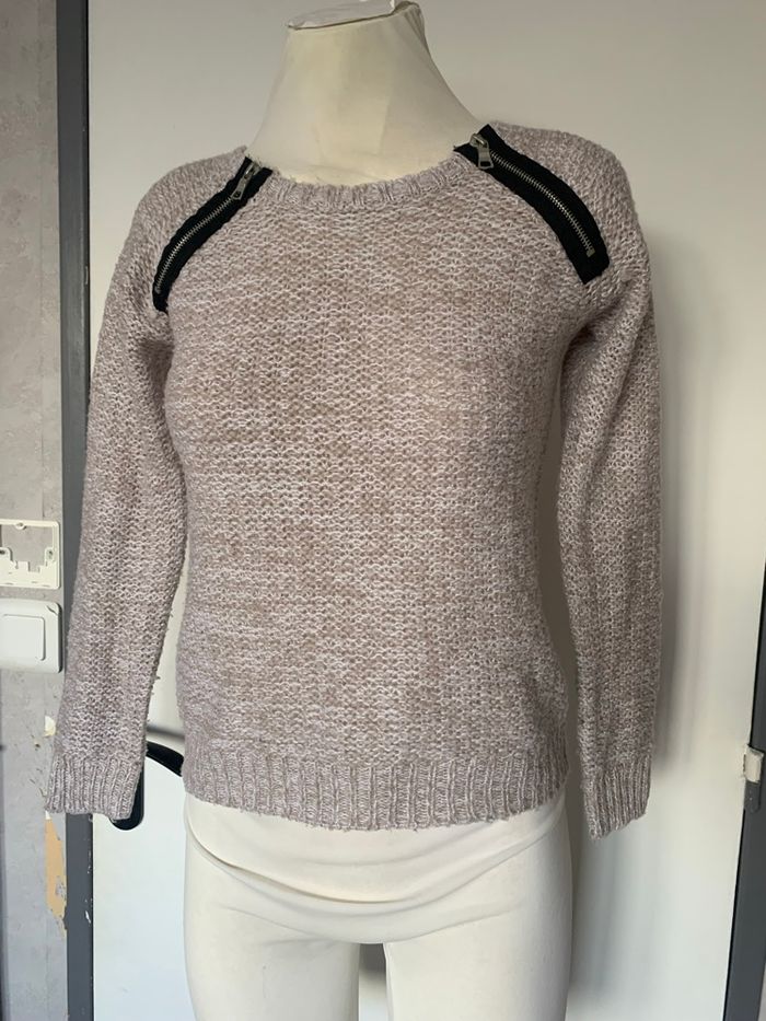 Pull rose fermeture éclair