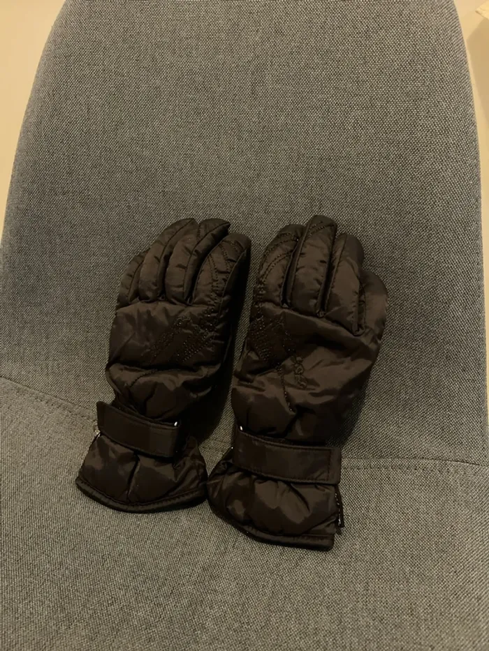 Gants Ski Snow Cuir Noir T7