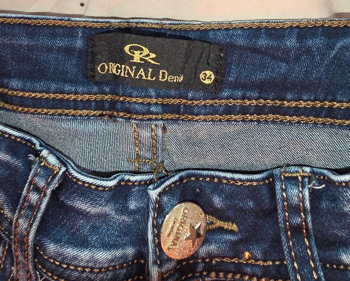 Jeans effet troué, strass/paillettes XS - photo numéro 6