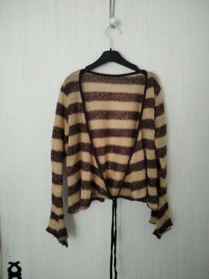 gilet marron beige 6 ans