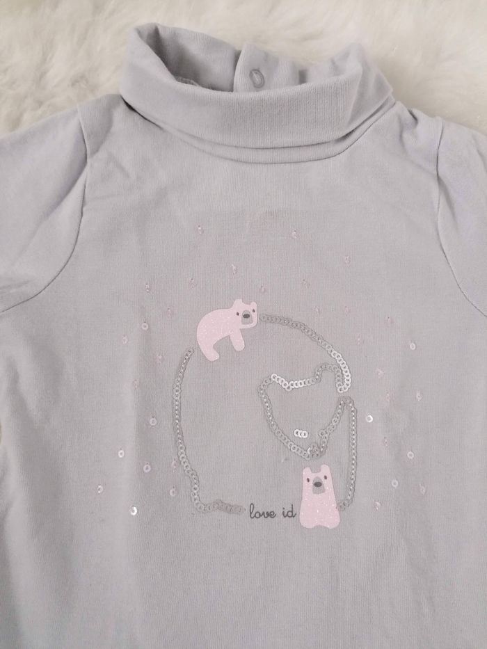 Tee shirt manches longues gris perle Obaïbi 6 mois #espanolitinafille6mois - photo numéro 2