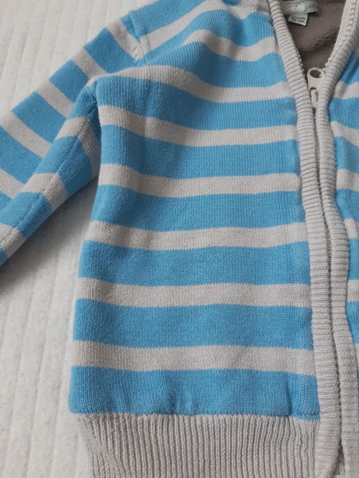 Gilet zippé à capuche Mes Petits Cailloux 18 mois - photo numéro 3