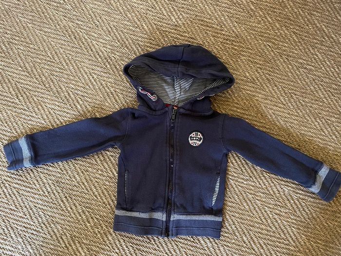 Gilet zippé indigo TAO garçon 2 ans