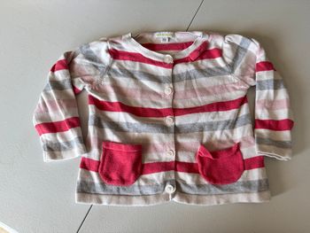 Gilet rayé à bouton  24 mois