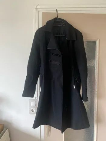 Manteau long noir Zara