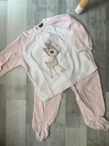 Pyjama 2 pièces« petit faon » rose 18 mois Kiabi