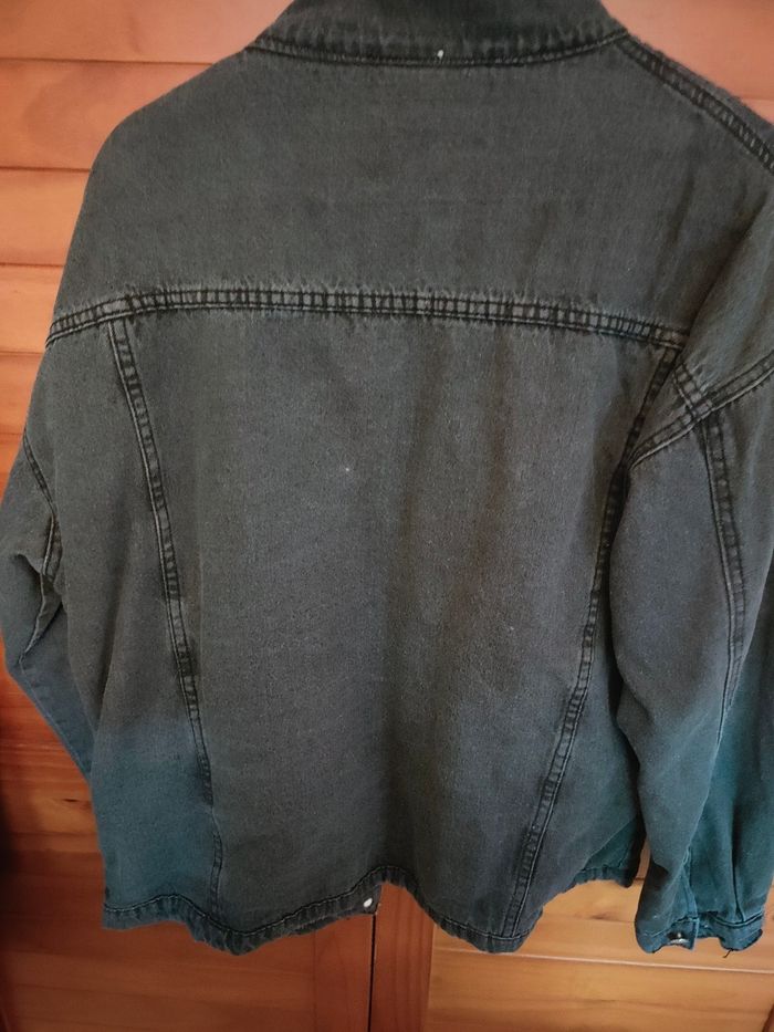 Veste  jean délavé gris fourrure intérieur - photo numéro 3