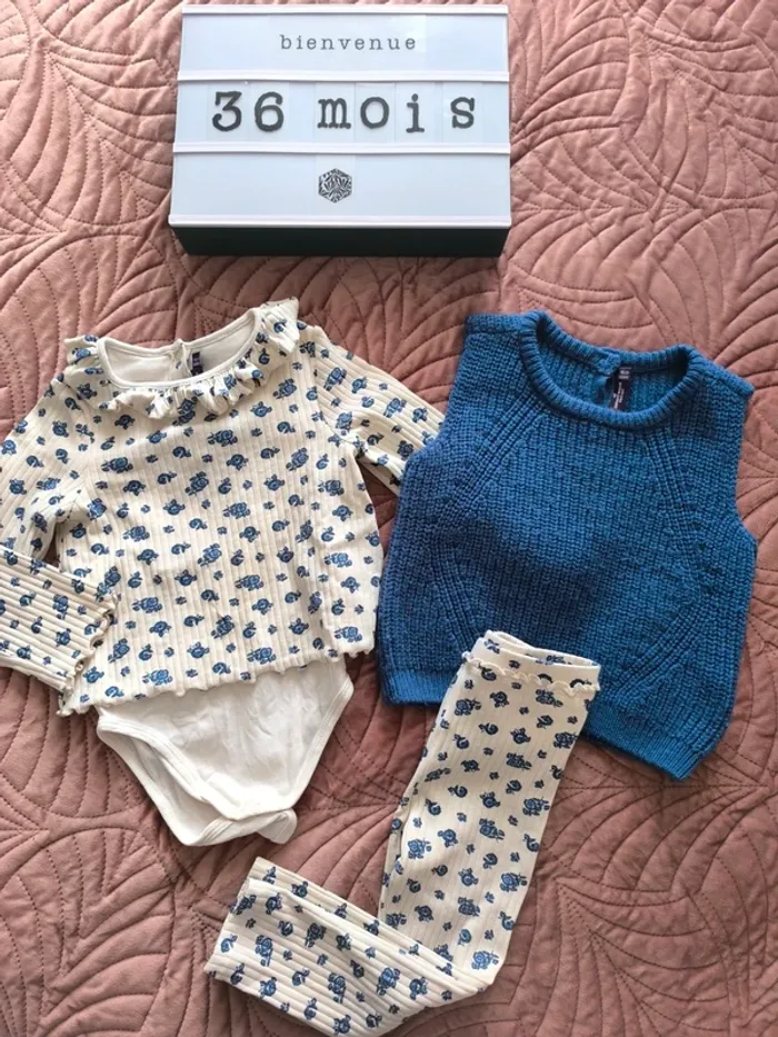 Ensemble Sergent major 36 mois bleu de bleuet