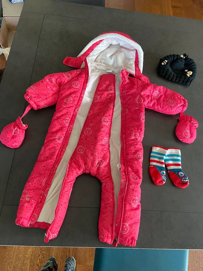 Combinaison ski fille chaussettes bonnet 24 mois - photo numéro 4