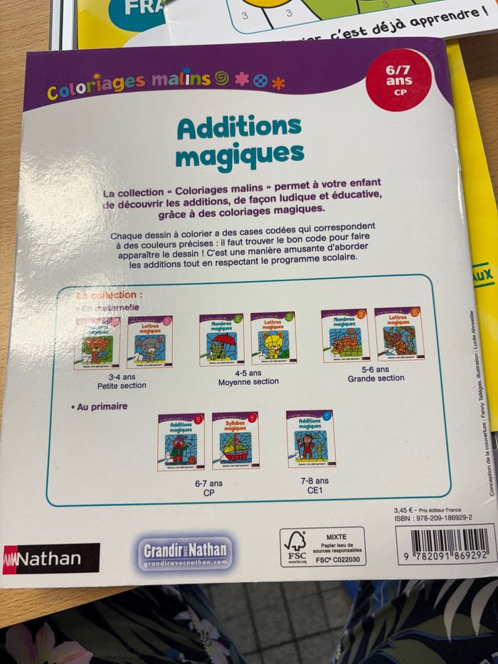 Livre de coloriage « additions magiques » Nathan 6/7 ans CP NEUF - photo numéro 2