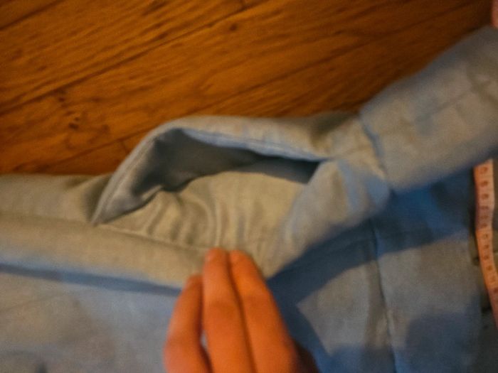 Veste / Blouson cousu main, style daim, bleu clair, taille M/L - photo numéro 13