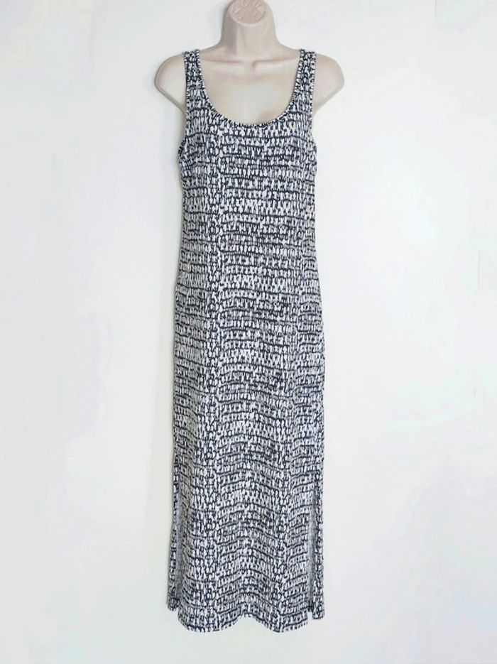 Robe longue fendue abstrait blanc noir - 38/M à 40/L - photo numéro 6