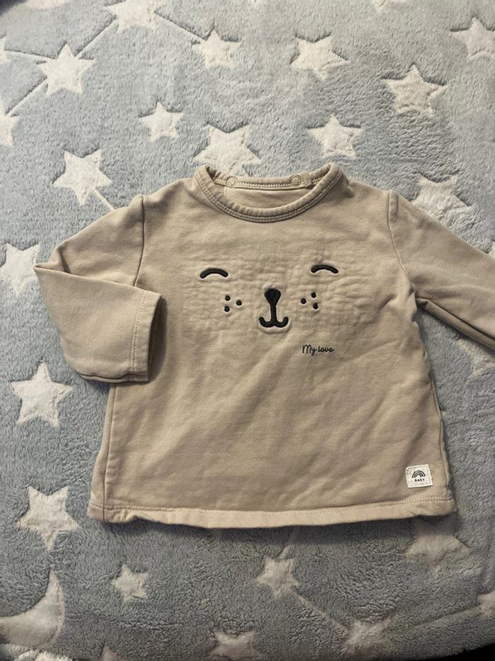 Sweat-shirt ourson beige