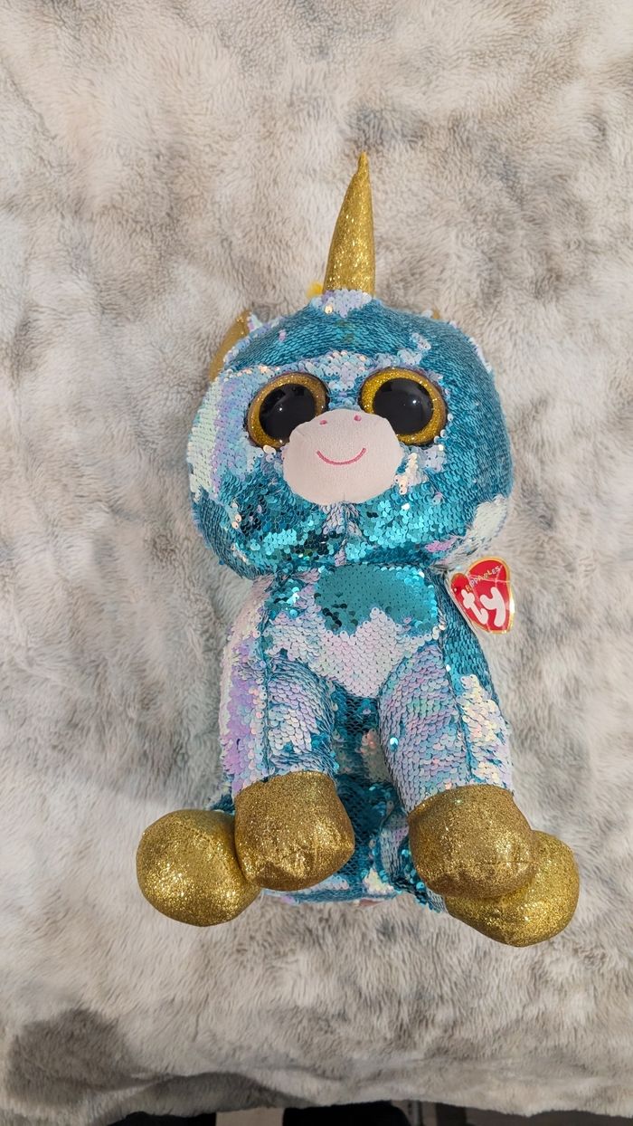 Peluche Ty Flippables Taille L Dazzle la licorne 41 cm neuve - photo numéro 2