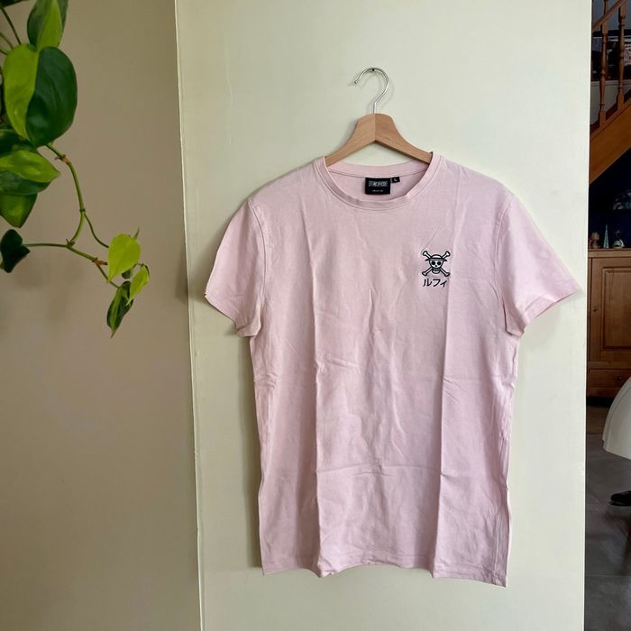T-shirt rose pastel One Piece Luffy Taille L imprimé manga japonais V070 - photo numéro 5