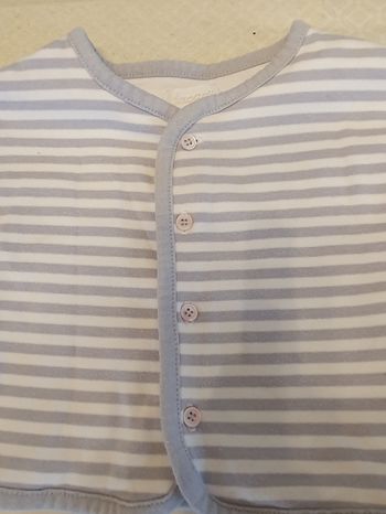 Gilet Jacadi 6 mois blanc/gris perle