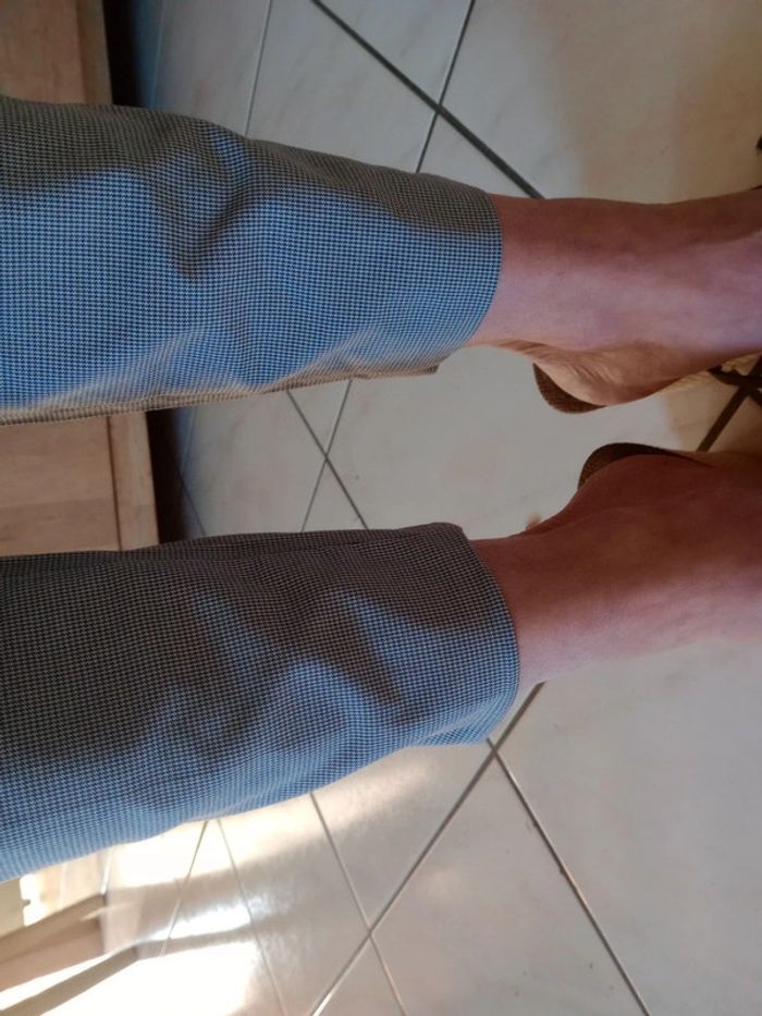 Pantalon femme 36 type cigarette vichy noir et gris c8 - photo numéro 10