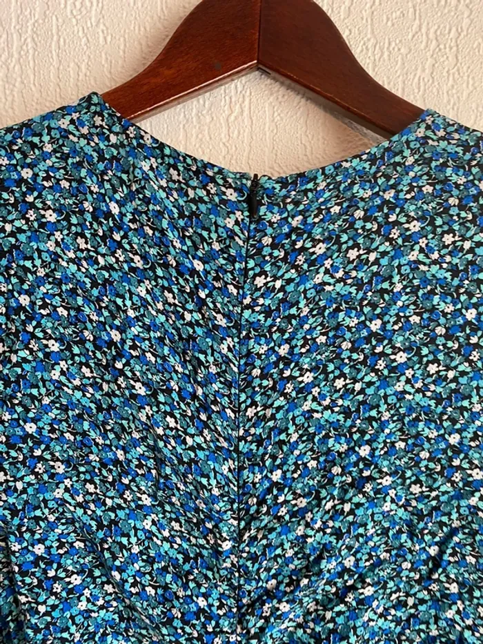 Robe fleurie Zara bleu vert taille s 36 - photo numéro 5