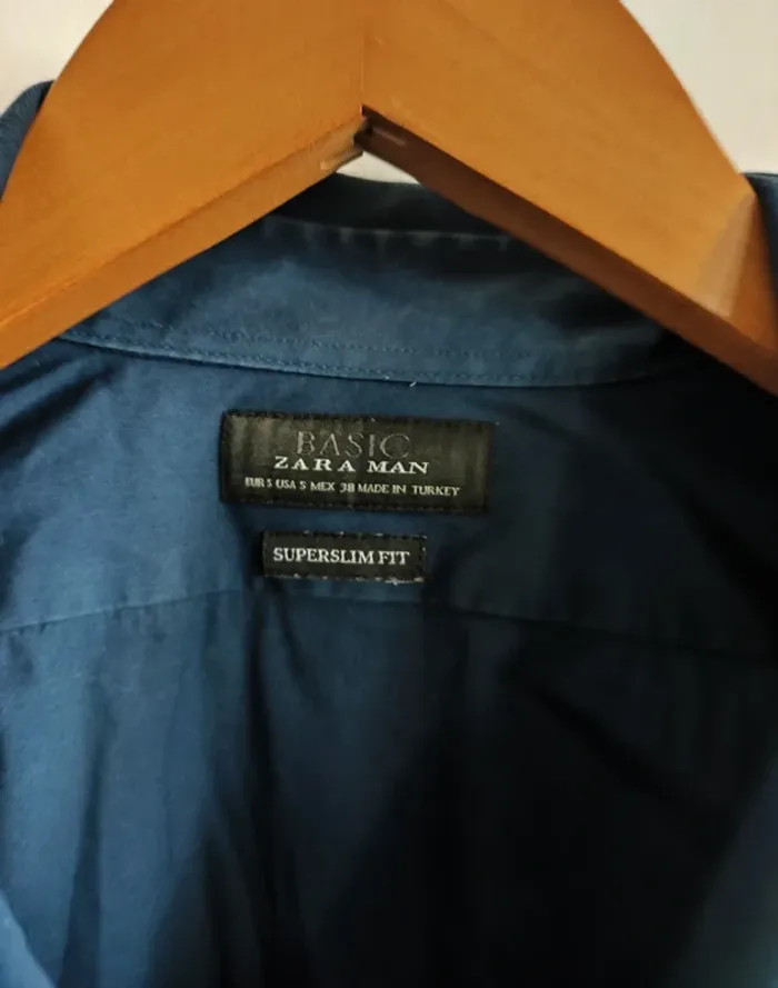 Chemise Zara taille S extra slim bleu - photo numéro 2