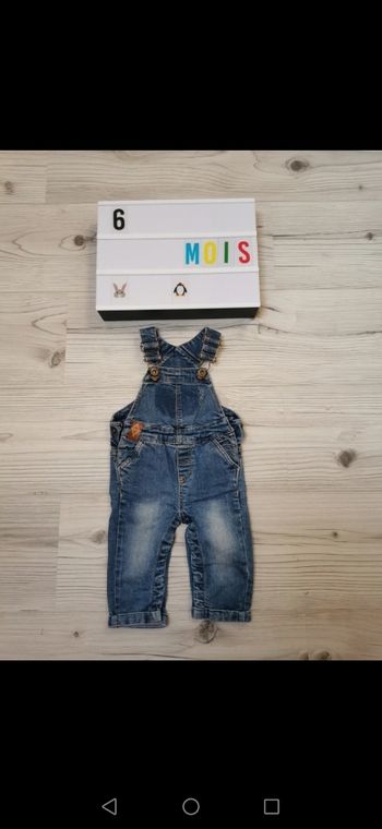  Salopette en jean mixte 6 mois 