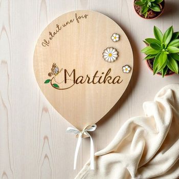 Décoration prénom bébé en bois gravé – cadeau naissance personnalisé