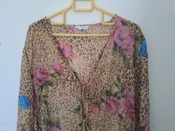 Blouse longue / Tunique Léopard Fleur Ulla Popkin 48/50 - photo numéro 2