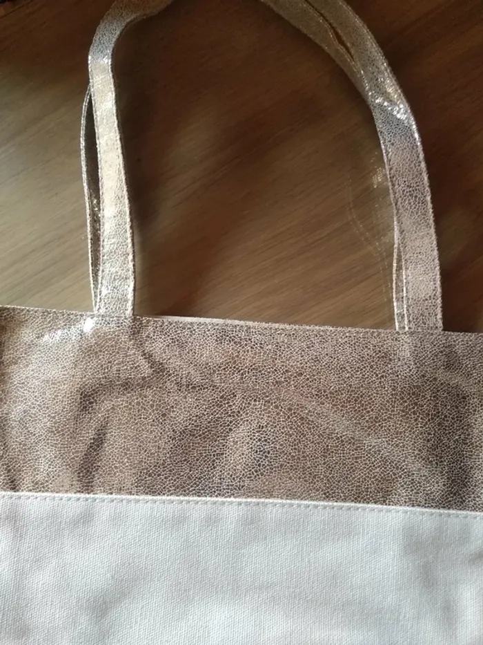 Petit cabas Beige a Paillettes - photo numéro 3