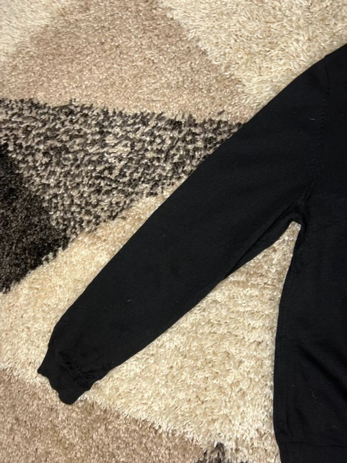 Pull Lacoste col V noir en coton taille XL femme - photo numéro 5