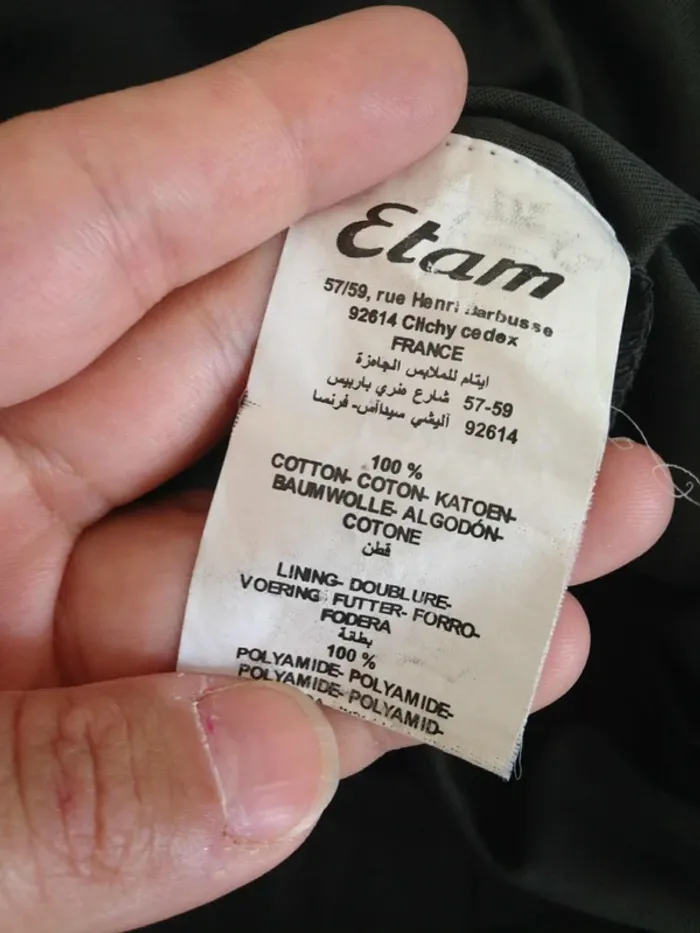 Robe col rond manches courtes épaule bijoux perles M 38 Etam - photo numéro 9