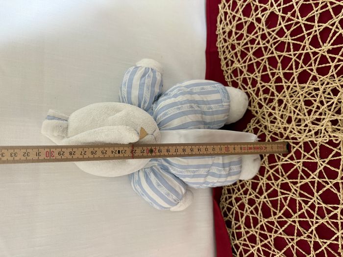 Peluche lapin TARTINE ET CHOCOLAT bleu blanc rayures - photo numéro 7