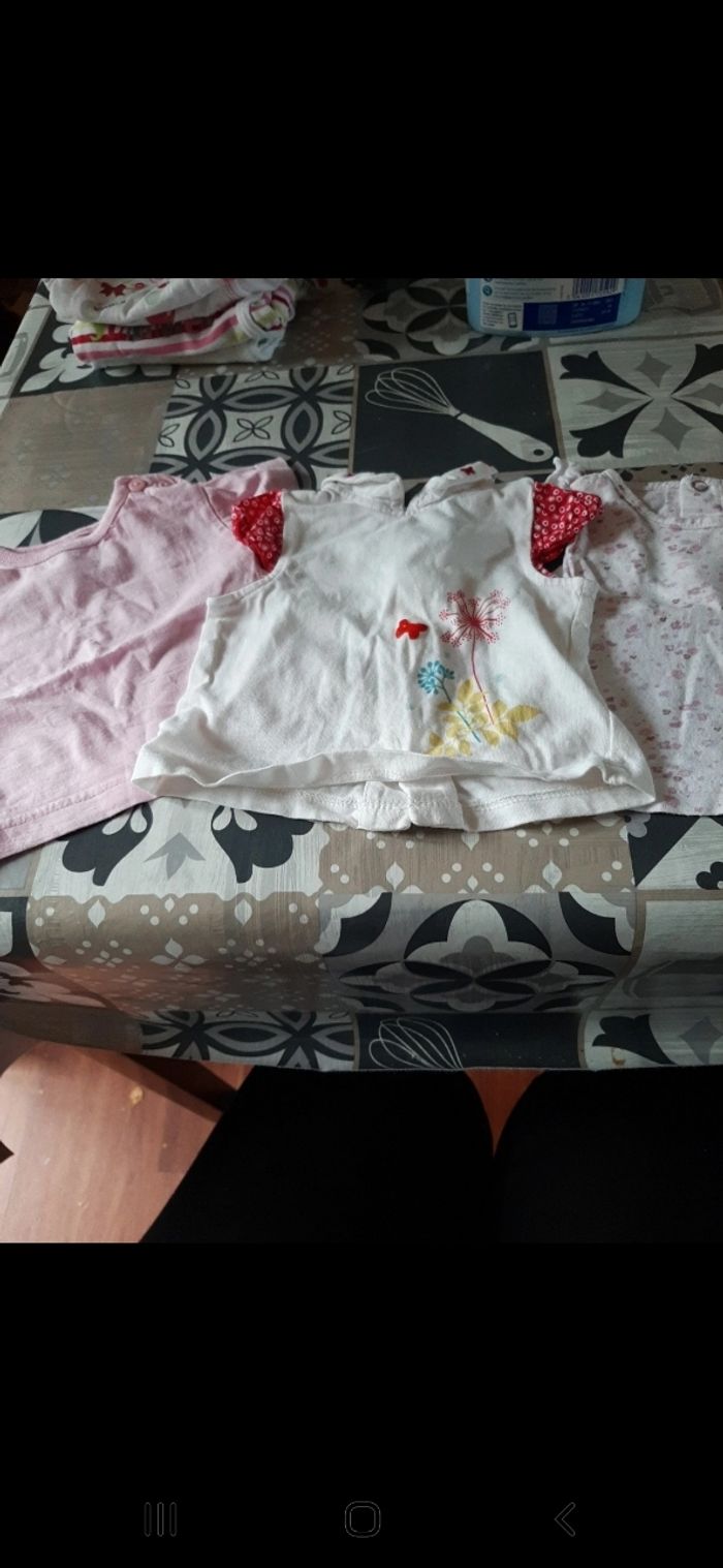 Lot de 3 t-shirt manches courtes 1 mois
