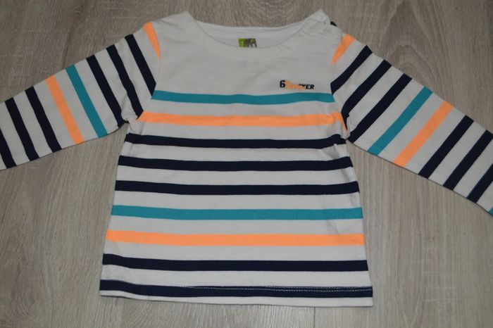 Tee shirt manches longues rayé orchestra 12 mois - 1 an