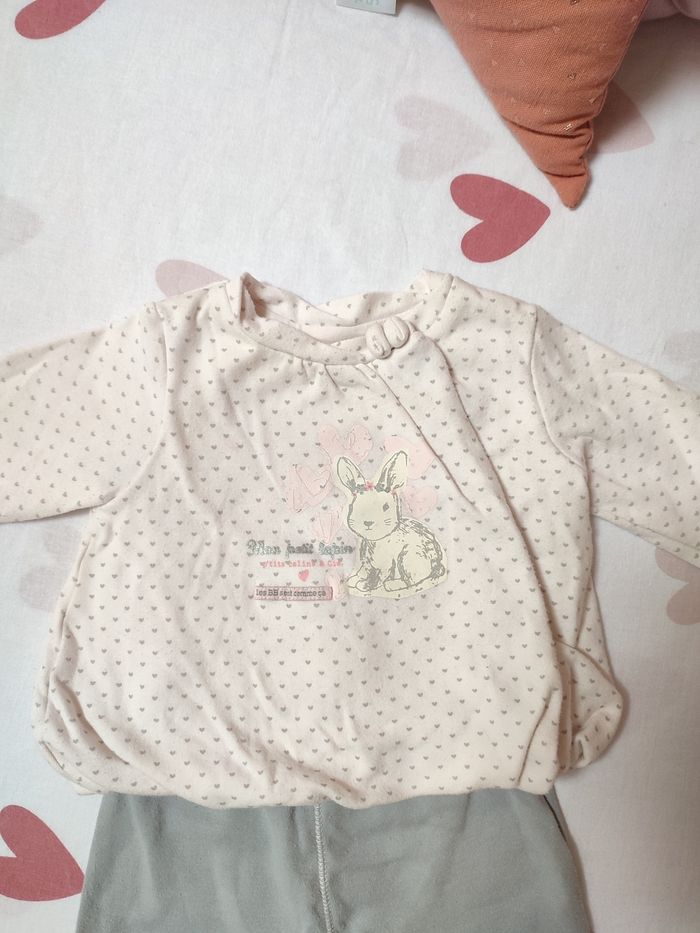 Ensemble bébé fille - Lapin - 3 mois - Bon état - Les bébés sont comme ça - photo numéro 2