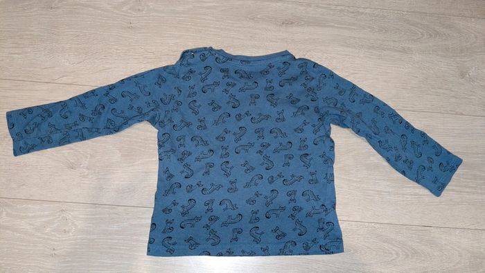 T shirt longues manches bleu garçon 36 mois - photo numéro 4