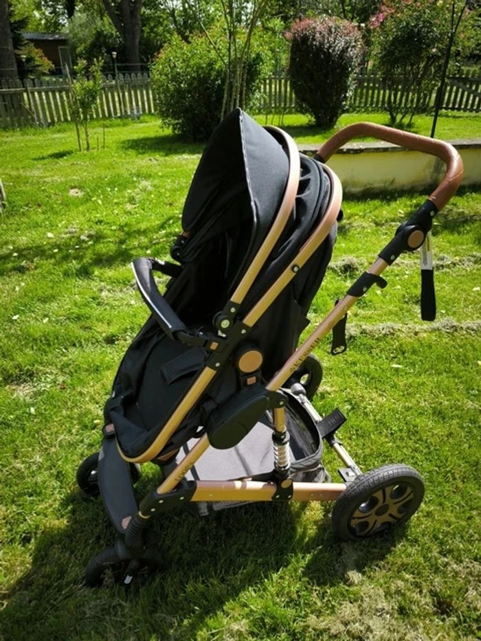 Poussette combinée 3 en 1 de marque KESSER® couleur noir et champagne - photo numéro 4