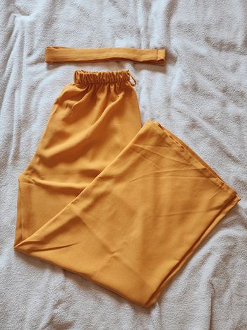 Pantalon à jambes larges / palazzo jaune moutarde TU 36/40