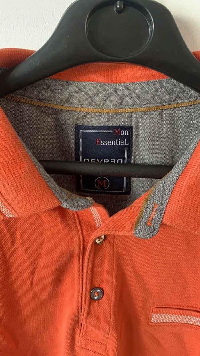 Polo orange corail Devred taille M - photo numéro 3