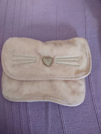Petite pochette en velours rose  chat 🐱