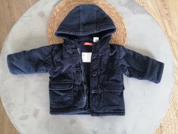 Manteau chaud garçon velours/polaire 6 mois